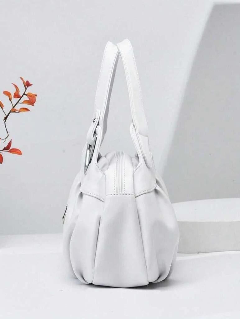 Women Shoulder Tote Bag Metal Decor Mother Day Gift for Mothers for Women white-collar Workers