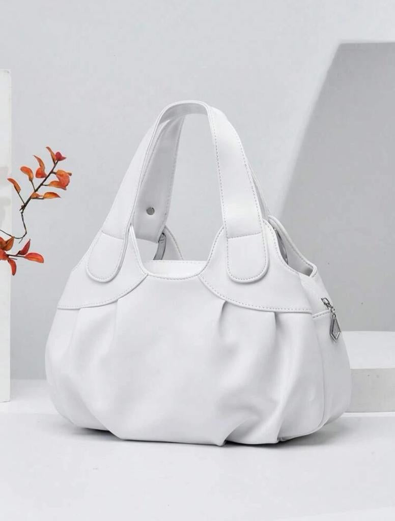 Women Shoulder Tote Bag Metal Decor Mother Day Gift for Mothers for Women white-collar Workers