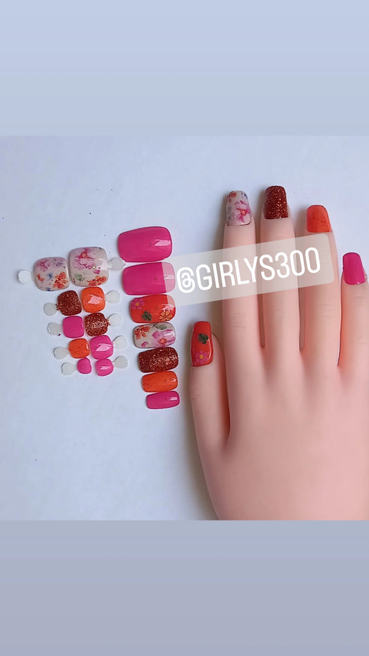 FN30 12pcs press on customized nails with application kit