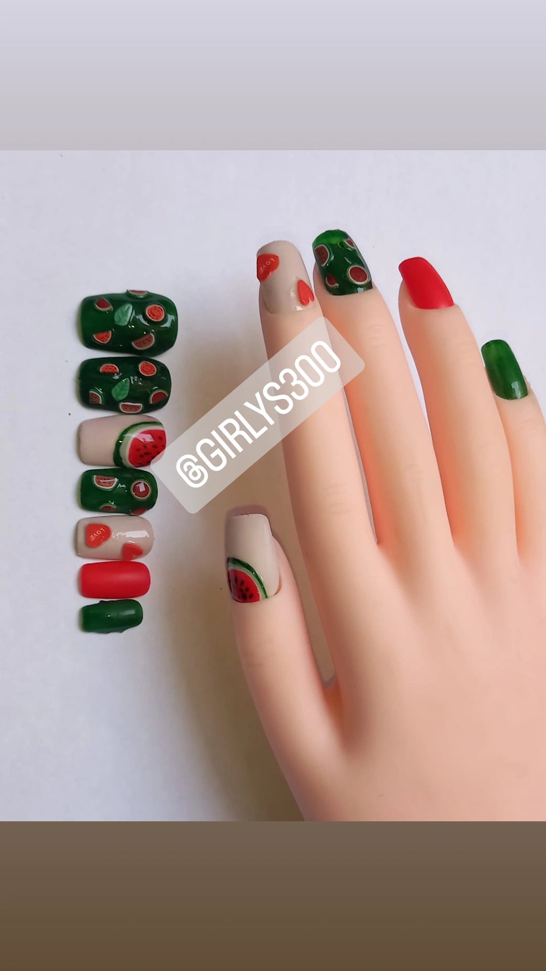 FN31 12pcs press on customized nails with application kit