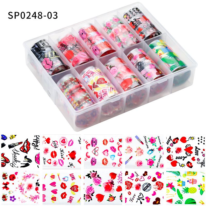 Nail Art Sticker Butterfly Heart Flower Snake Zebra Starry Transfer Foil