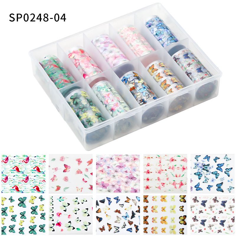 Nail Art Sticker Butterfly Heart Flower Snake Zebra Starry Transfer Foil