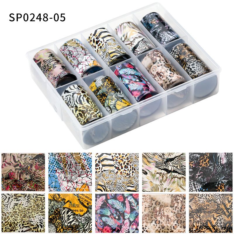 Nail Art Sticker Butterfly Heart Flower Snake Zebra Starry Transfer Foil