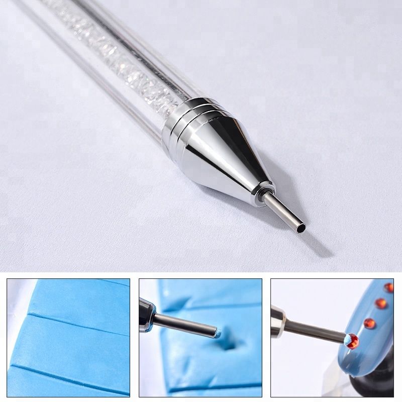 Nail Art Tool Dual Ended Crystal Beads Handle Nail Dotting Pen Rhinestone Studs Picker