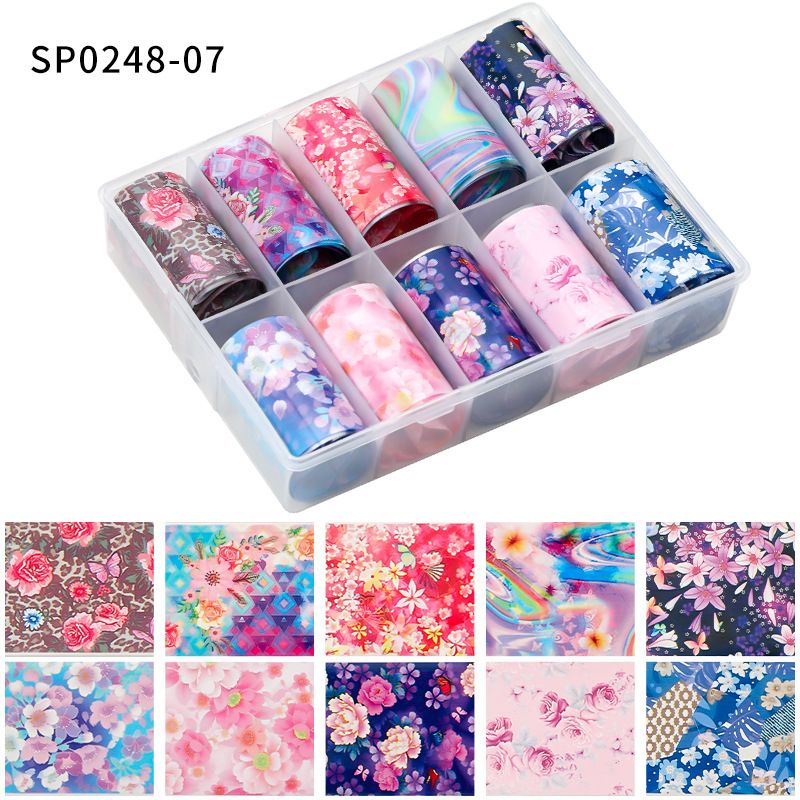 Nail Art Sticker Butterfly Heart Flower Snake Zebra Starry Transfer Foil