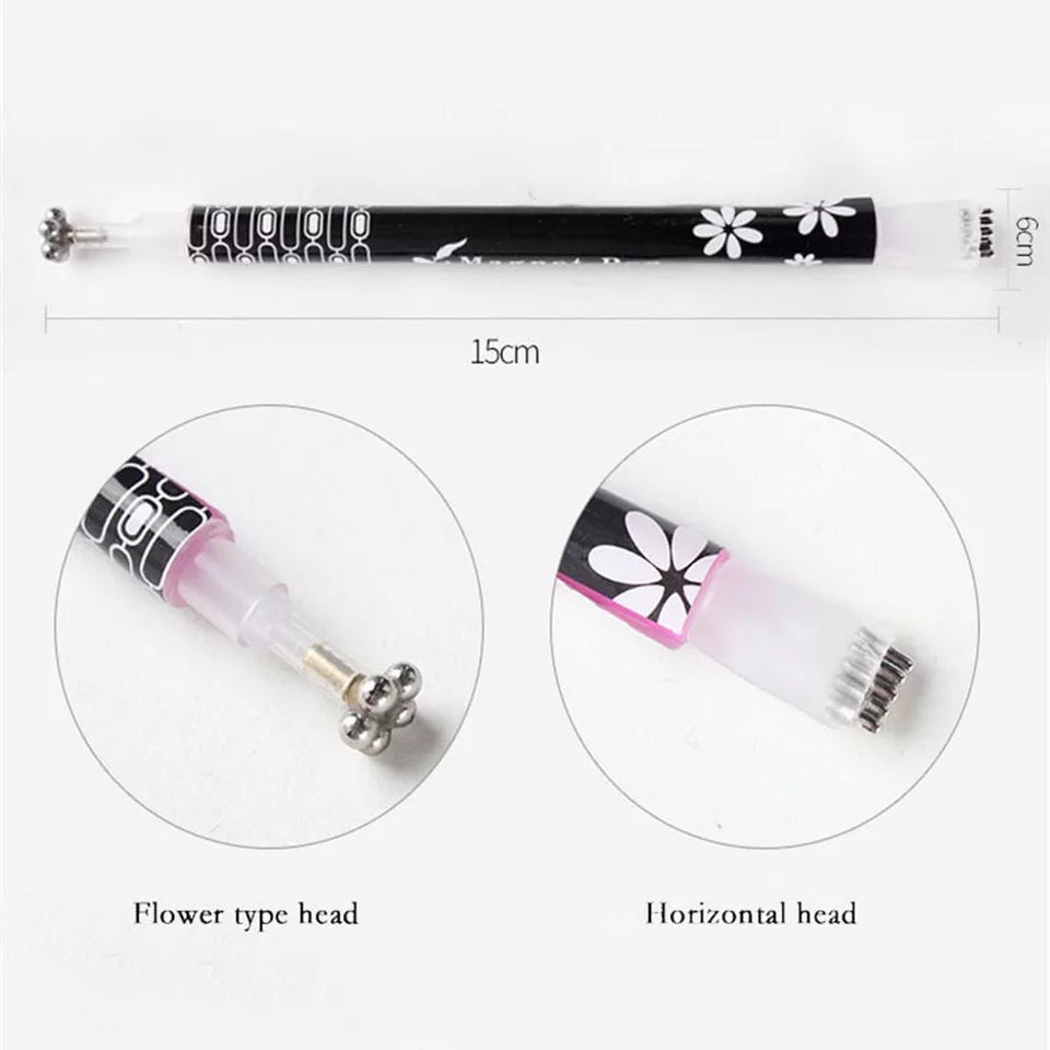 Nail Art Double Head Magnetic Drawing Pen 3D Magic Manicure Tool for Cat Eyes Gel Polish