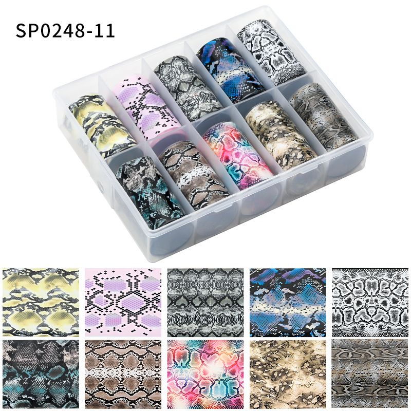 Nail Art Sticker Butterfly Heart Flower Snake Zebra Starry Transfer Foil