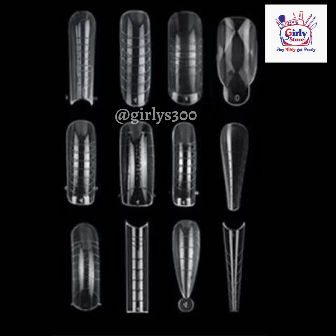 Pack of 24pcs Nail Art High Quality Poly Gel Nail Moulds Forms Extension Tool