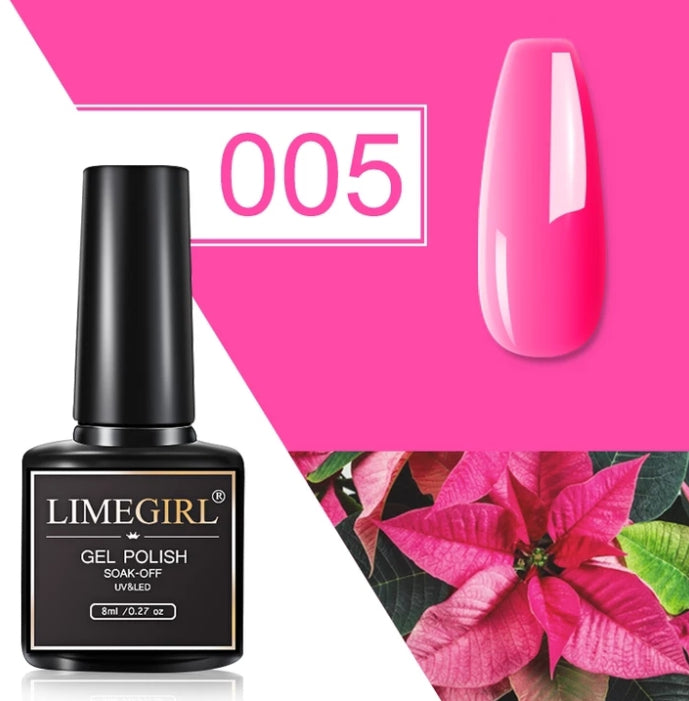 Limegirl 8ml Nail Art Gel Polish Soak- Off UV & LED Nail Paint