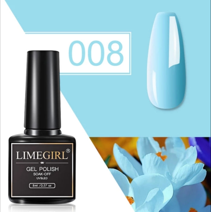 Limegirl 8ml Nail Art Gel Polish Soak- Off UV & LED Nail Paint