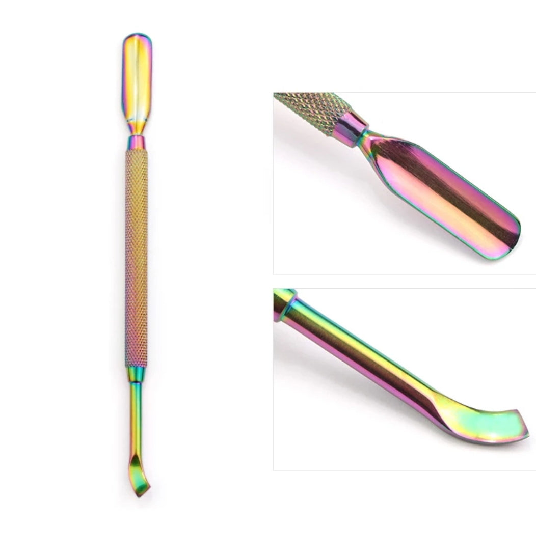 Double Sided Stainless Steel Metal Cuticle Pusher Dead Skin Remover Nail File Manicure Pedicure Care Tool