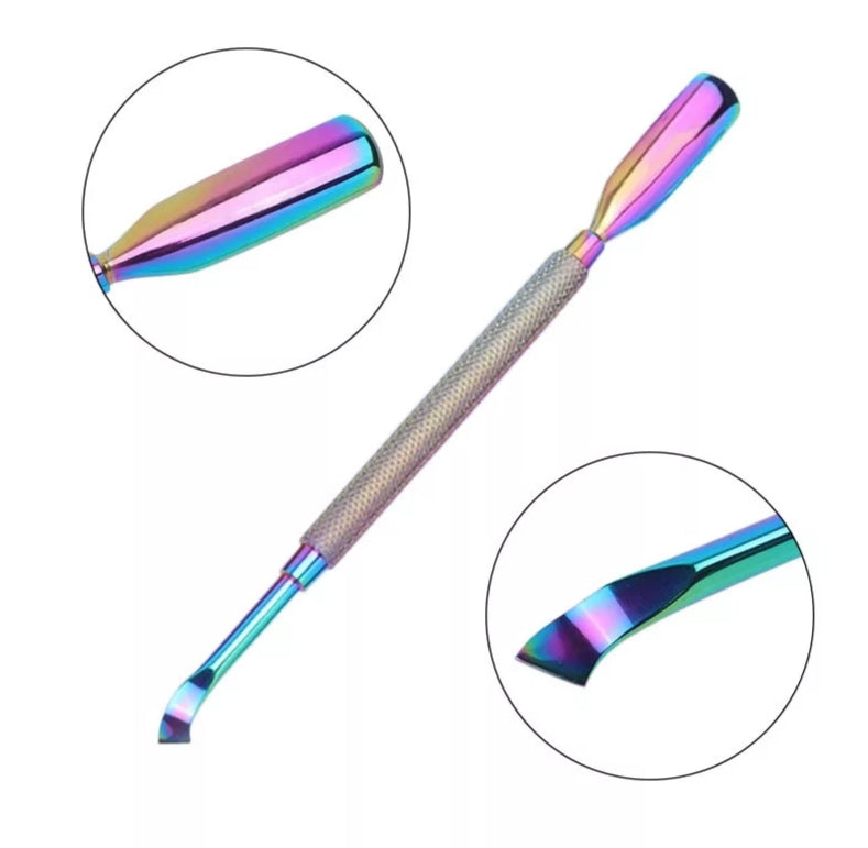 Double Sided Stainless Steel Metal Cuticle Pusher Dead Skin Remover Nail File Manicure Pedicure Care Tool