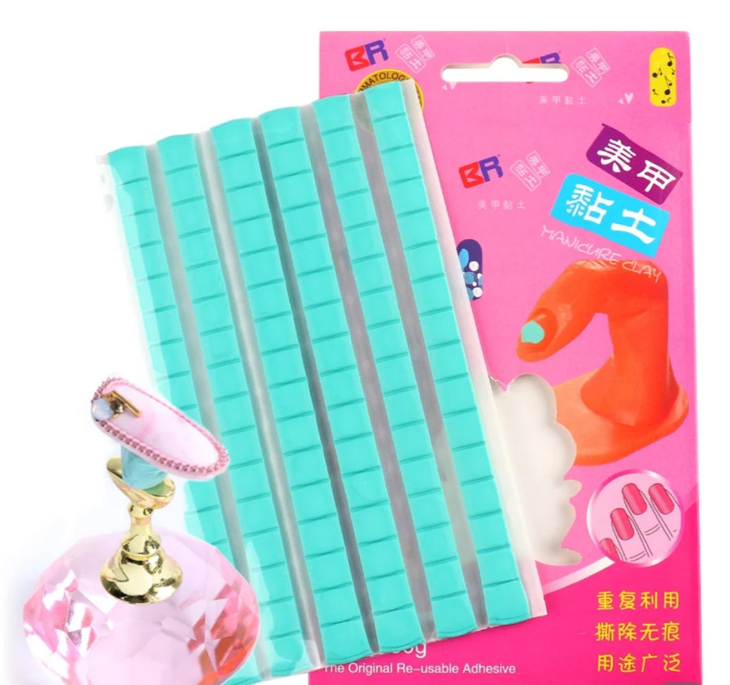 1 Pack Nail Adhesive Glue Clay Stick Removable Reusable Clay Stand Holder Display Tips Nails Art Practice Tools Manicure