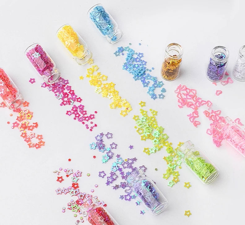 All in one 48 Bottles Nail Art Rhinestones Beads Sequins Glitter Tips Decoration Tool Gel Nail Stickers Mixed Design Case Set