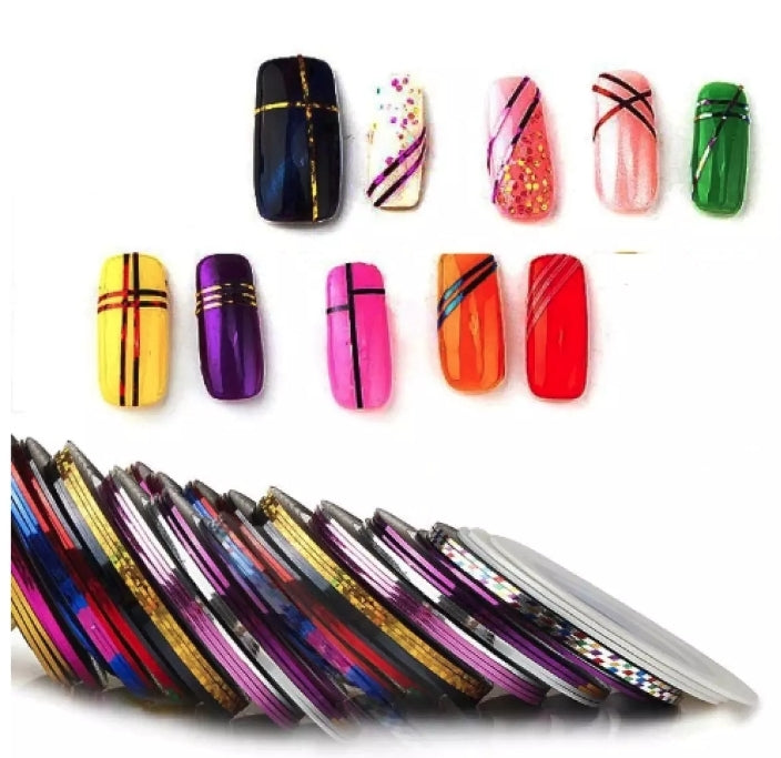 Pack of 10  Rolls Nail Art Striping Tape DIY Tool Nail Decoration