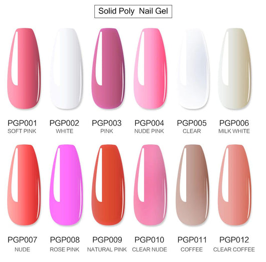 LimeGirl 15ml Nail Art Solid Colors PolyGel PGP Poly Gel Quick Building Nail Extension Poly Nail Gel