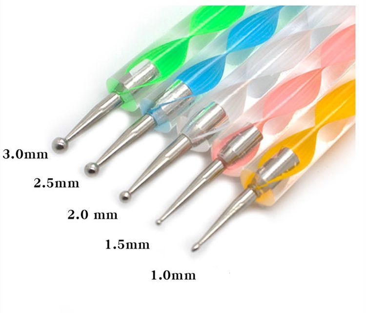 5pcs set Two Way Nail Art Dotting Tool