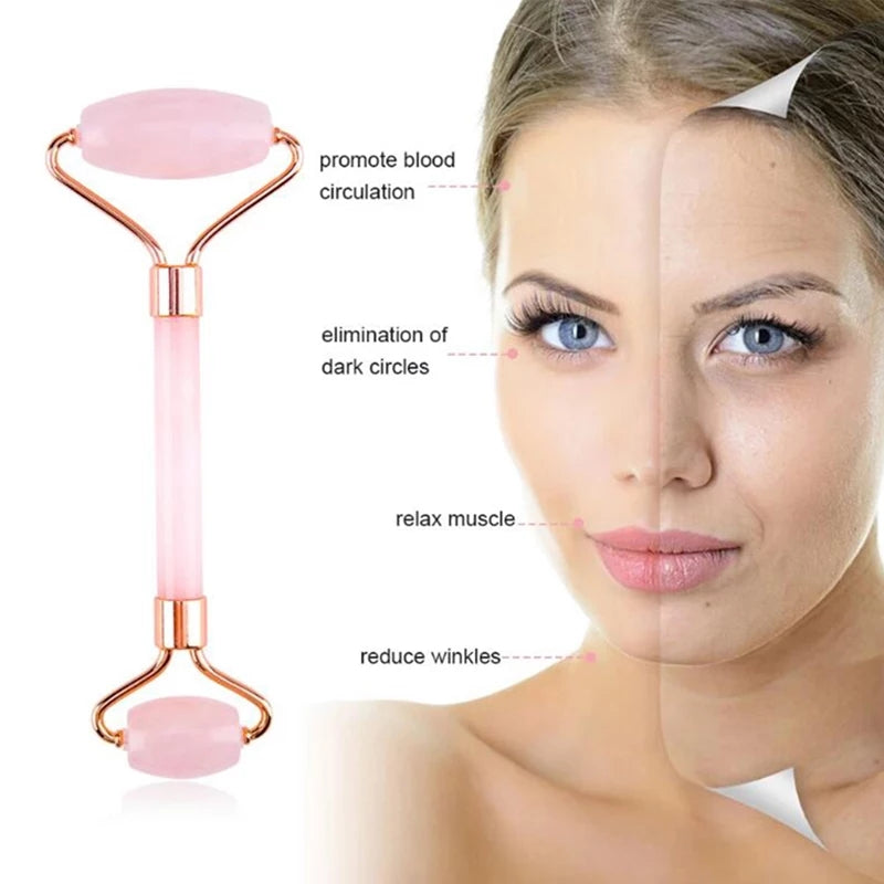 2pcs/set Face Spa Massager Neck Roller Gua Sha Scraper Board Face Lift Up Wrinkle Remover Face Roller Scraper Set