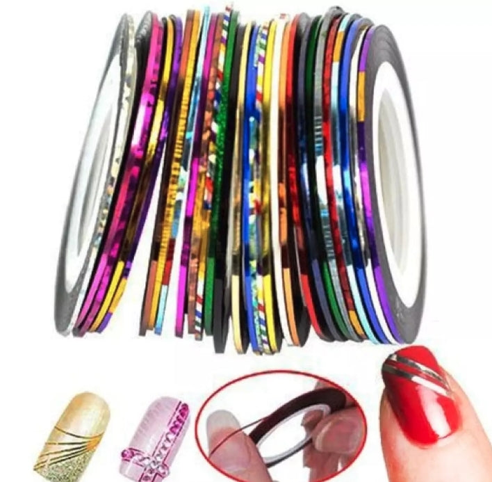 Pack of 10  Rolls Nail Art Striping Tape DIY Tool Nail Decoration