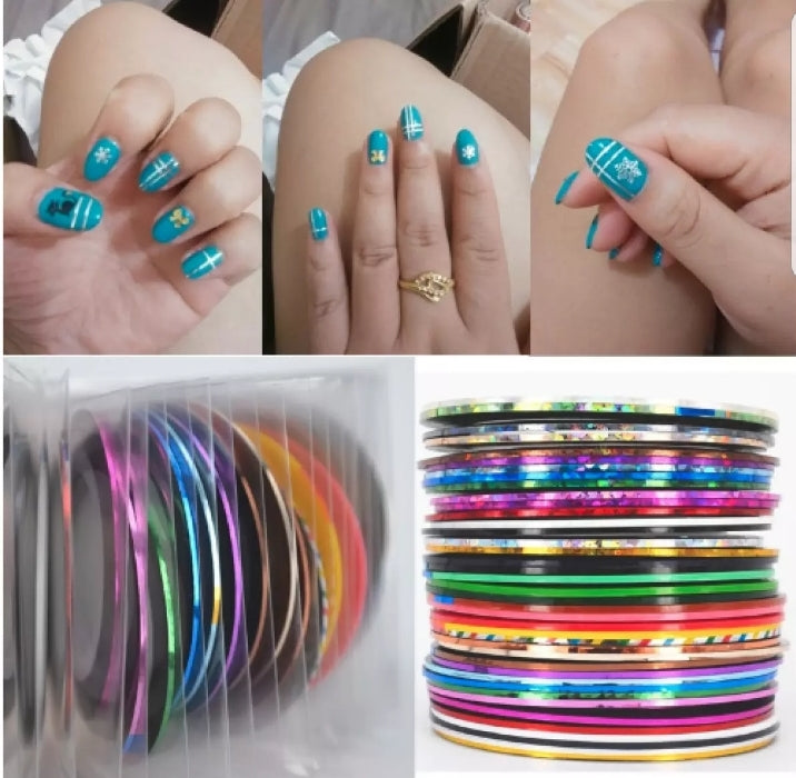 Pack of 10  Rolls Nail Art Striping Tape DIY Tool Nail Decoration