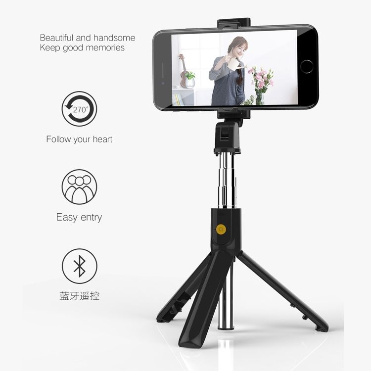 3 in 1 Wireless BlueTooth Selfie Stick cum Tripod Stand with Shutter Remote Control