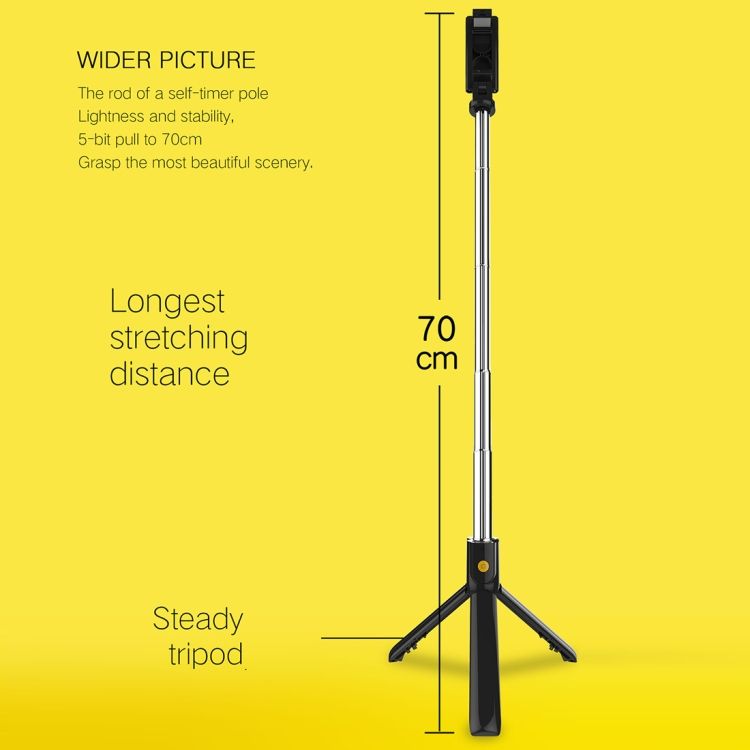 3 in 1 Wireless BlueTooth Selfie Stick cum Tripod Stand with Shutter Remote Control