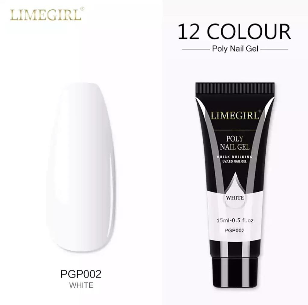 LimeGirl 15ml Nail Art Solid Colors PolyGel PGP Poly Gel Quick Building Nail Extension Poly Nail Gel