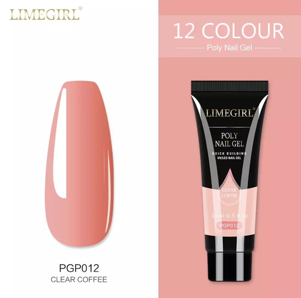 LimeGirl 15ml Nail Art Solid Colors PolyGel PGP Poly Gel Quick Building Nail Extension Poly Nail Gel