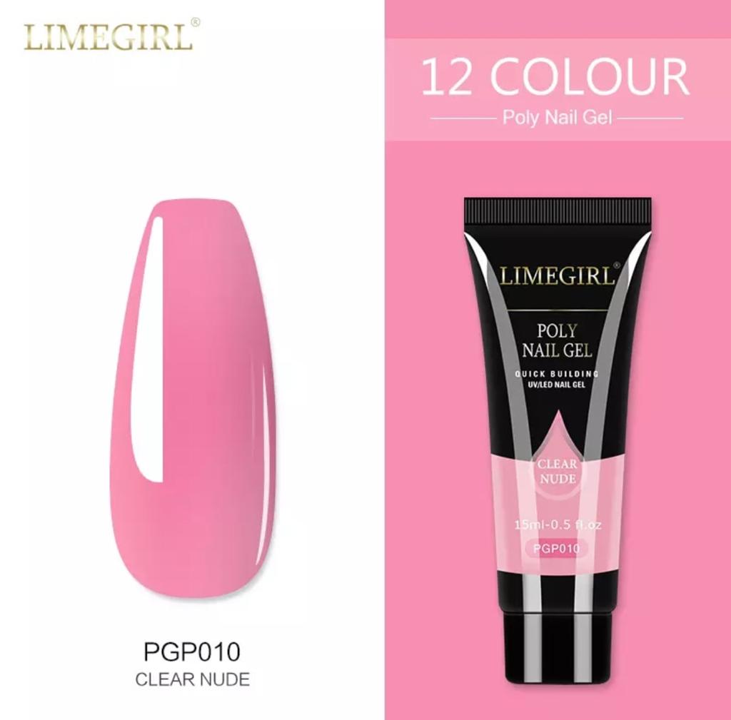 LimeGirl 15ml Nail Art Solid Colors PolyGel PGP Poly Gel Quick Building Nail Extension Poly Nail Gel