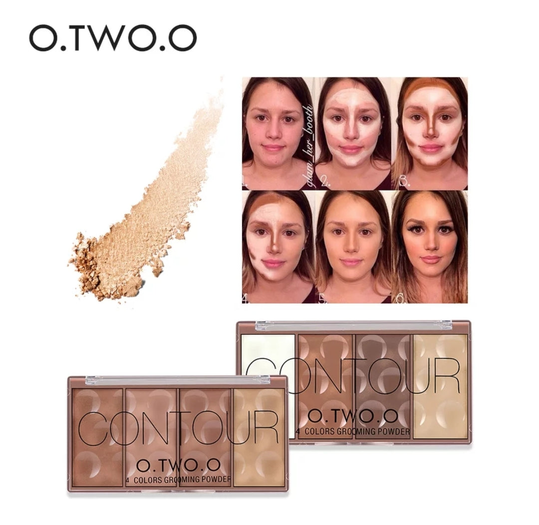 O.TWO.O  4 Colors Long-Lasting Face Shading Grooming Powder Contour Palette