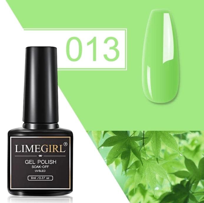 Limegirl 8ml Nail Art Gel Polish Soak- Off UV & LED Nail Paint