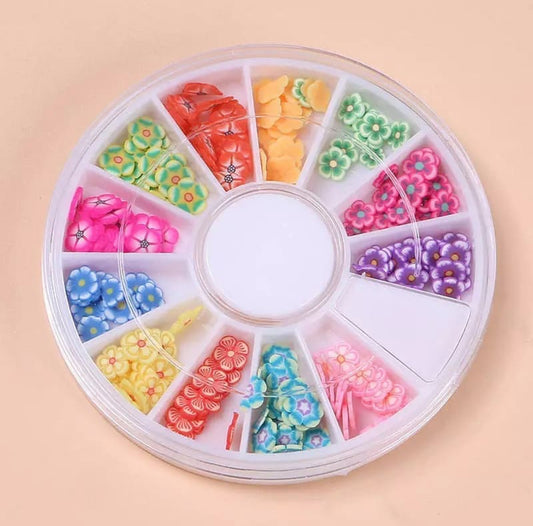 12 Colors Box Flower design Clay for Nail Art and Mobile Cover Decoration DIY Slime Accessories Soft Pottery