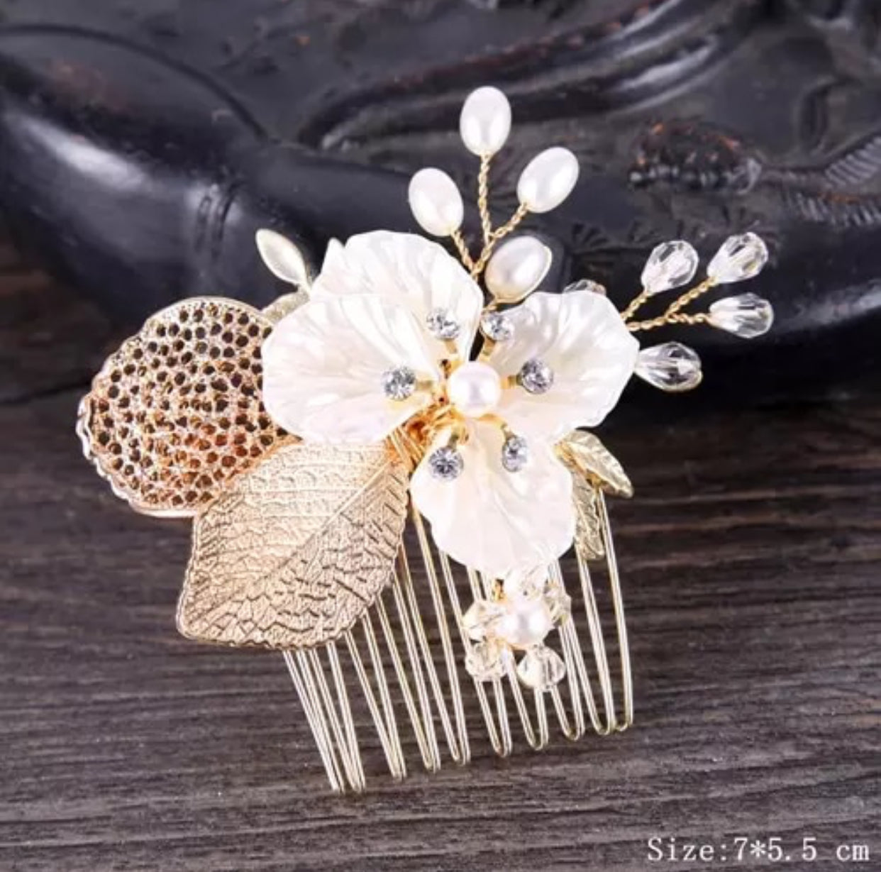 Bridal Pearl Hair Comb Wedding Accessories Rhinestone Flower Wedding Hair Comb Jewelry Ornaments