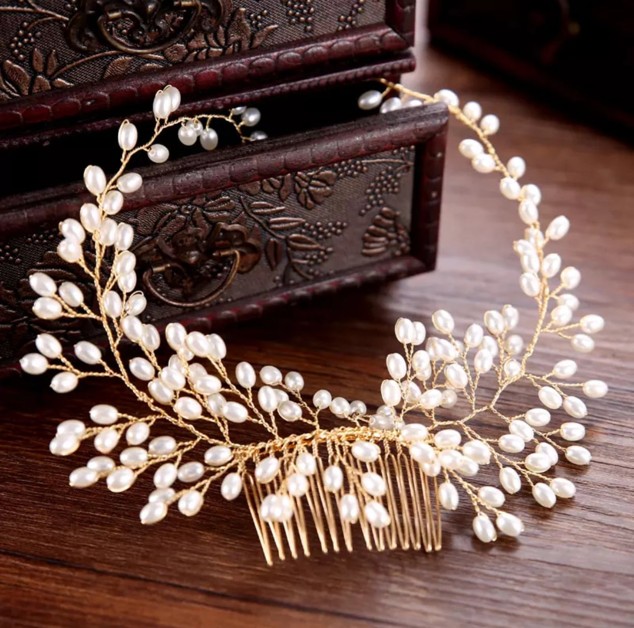 Bridal Pearl Hair Comb Wedding Accessories Rhinestone Flower Wedding Hair Comb Jewelry Ornaments