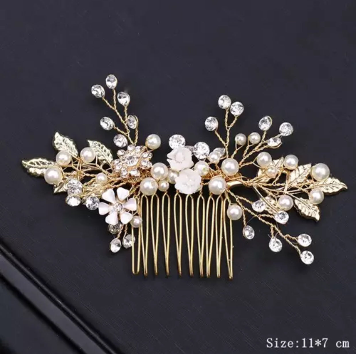 Bridal Pearl Hair Comb Wedding Accessories Rhinestone Flower Wedding Hair Comb Jewelry Ornaments