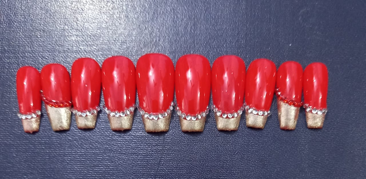 GN01 10pcs press on customized nails with application kit