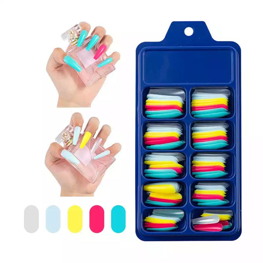 100pcs Box Colorful Acrylic Full Cover False Ballerina Coffin Nail Art Manicure Nails Tips D04