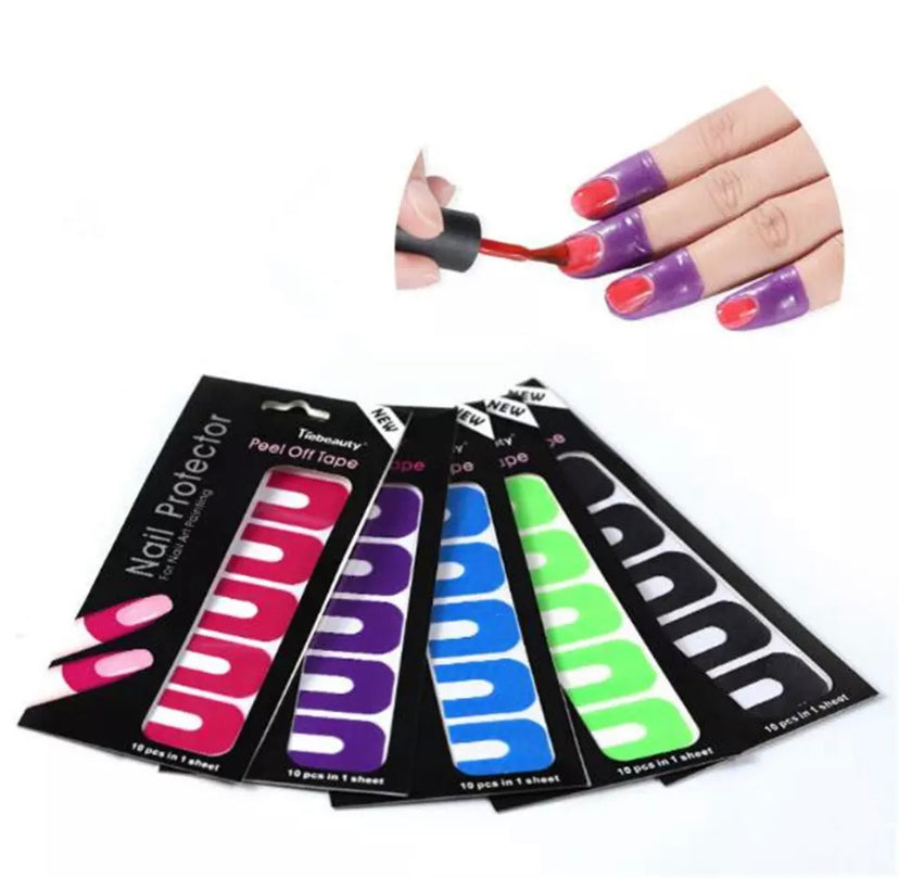 U-Shaped Nail Protector Finger Cover Grip Sticker Spill-Proof Self-adhesive Manicure Nail Art Tool