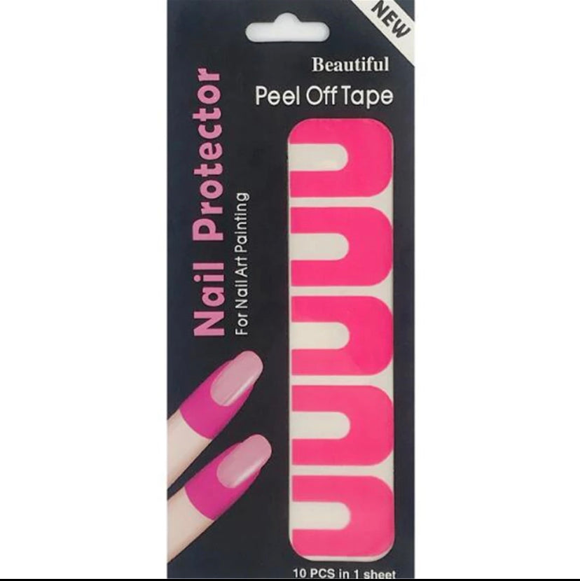 U-Shaped Nail Protector Finger Cover Grip Sticker Spill-Proof Self-adhesive Manicure Nail Art Tool