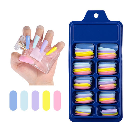 100pcs Box Colorful Acrylic Full Cover False Ballerina Coffin Nail Art Manicure Nails Tips D02